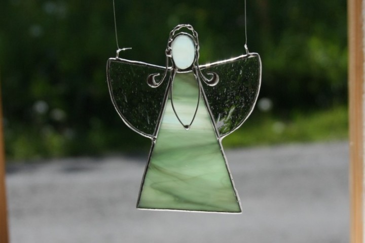 Andělka zelená copatá - Tiffany šperky
