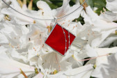 Šperk červený zdobený - Tiffany šperky