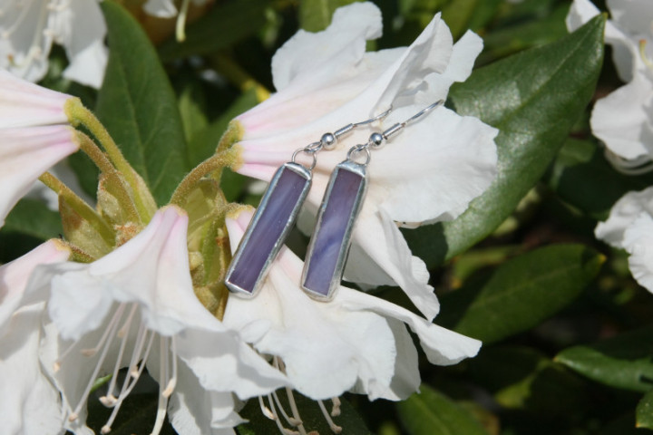 Náušnice fialové střední - Tiffany šperky