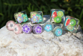Náušnice - fialová kytička - Tiffany šperky