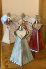 Modrý anděl se srdcem - Tiffany šperky