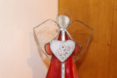 Červený anděl se srdcem - Tiffany šperky