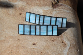 Spona modrošedá s patinou - Tiffany šperky