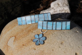 Spona modrošedá extra velká - Tiffany šperky