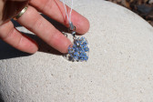 Přívěsek na klíče srdíčko - pomněnky - Tiffany šperky